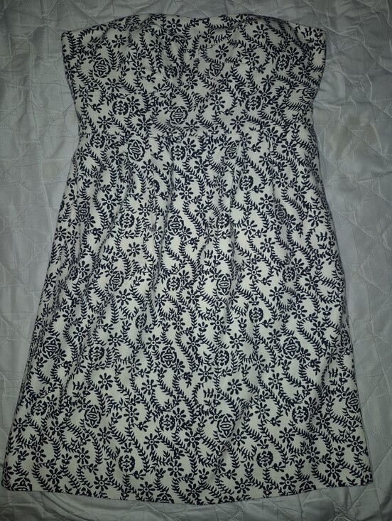 J. Crew Dresses & Skirts - J. Crew Strapless Maxi Dress in Navy and White Floral Print